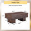 Table basse moderne et simple en bois aggloméré texturé en noyer - 43,3 po x 21,6 po x 17,2 po, ce qui en fait un ajout idéal à tout salon ou appartement.