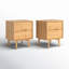 Aizlyn Mid-Century Modern Solid Wood Groove-Handle Nightstands-1140424463