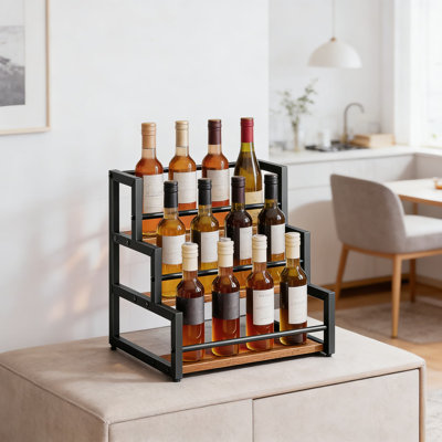 3-Tier 12-Bottle Syrup Rack Organizer And Holder Stand For Coffee Bar, Kitchen Countertop Storage For Wine, Beverages, And Condiments by Prep & Savour