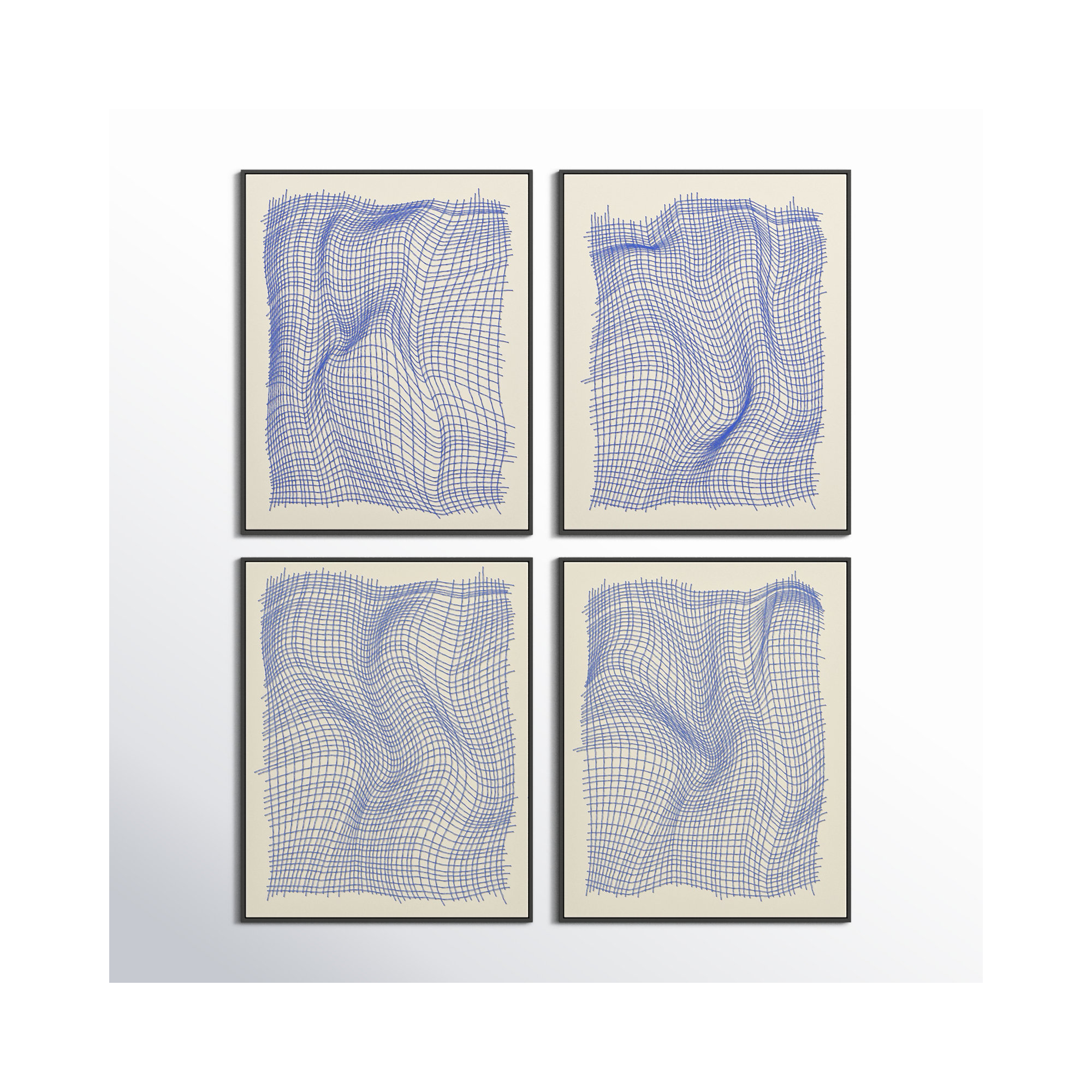 Netting by Jacques Pilon, 50" H x 160" W x 1.25" D, Black Single Structure Framed Canvas
