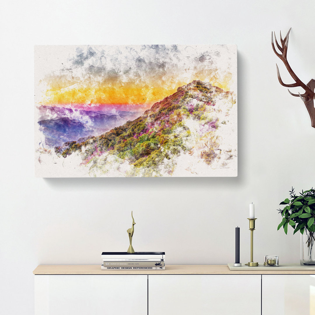 Sequoia National Park in Nevada Watercolour - Wrapped Canvas