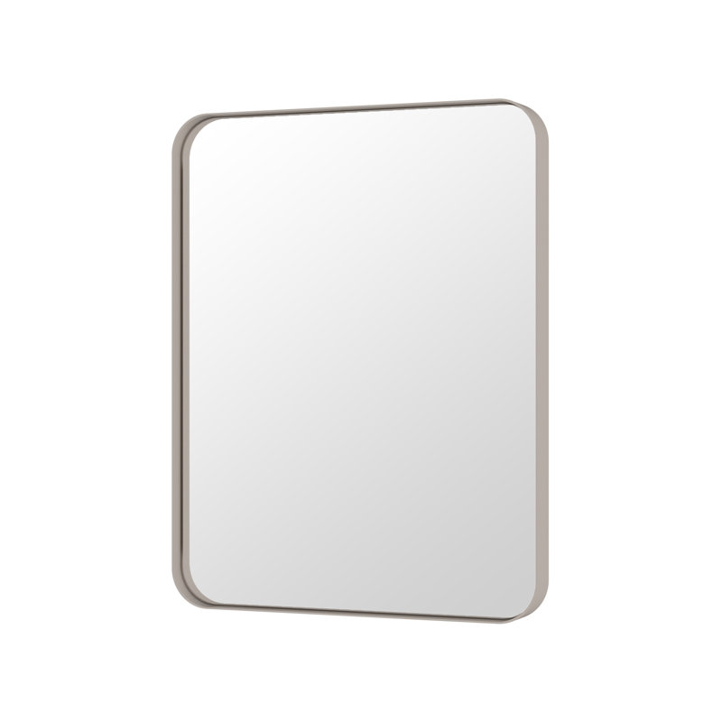 Miroir de salle de bain mural Premium Premium, 28 po x 36 po, Nickel brossé, Rectangulaire