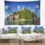Tapisserie panorama en polyester anse lazio beach seychelles avec accessoires suspendus inclus-28500582