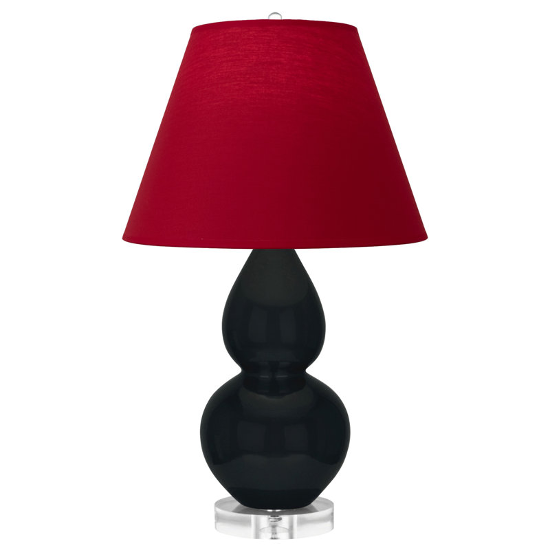 Petite lampe d'appoint à double gourde, Rouge, Obsidienne