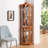 Lighted Glass Display Curio Cabinet With Tempered Glass Doors And Shelves, Elegant Corner Storage For Living Room And Bedroom-1570865298