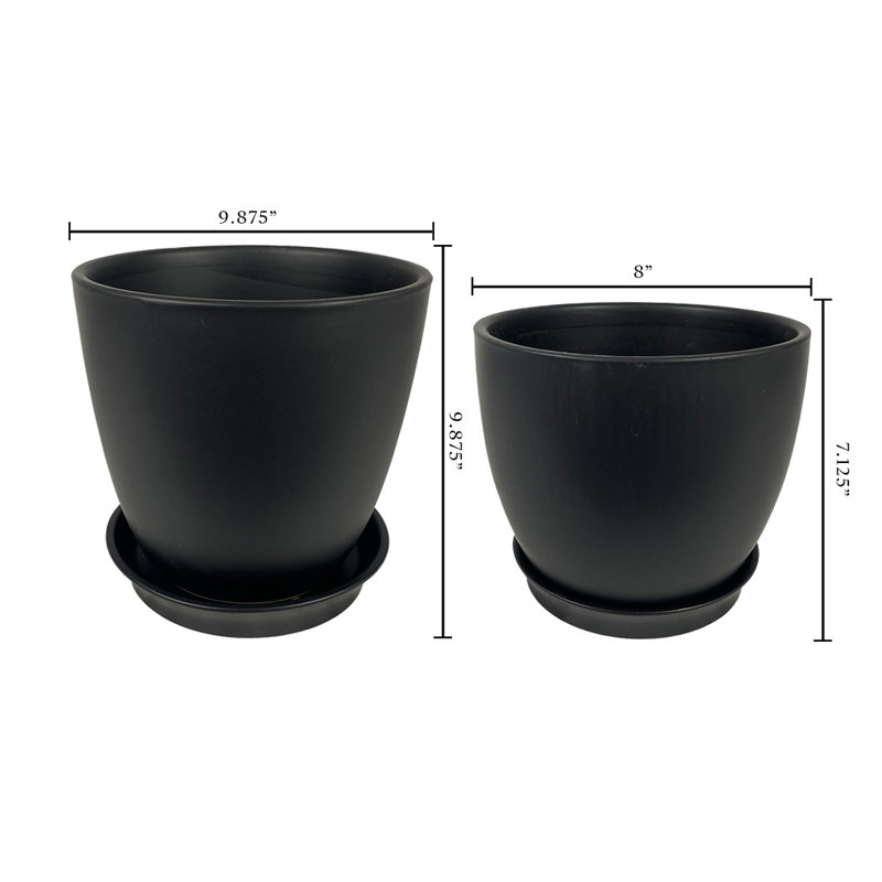 Kader Ceramic Pot Planter, Black