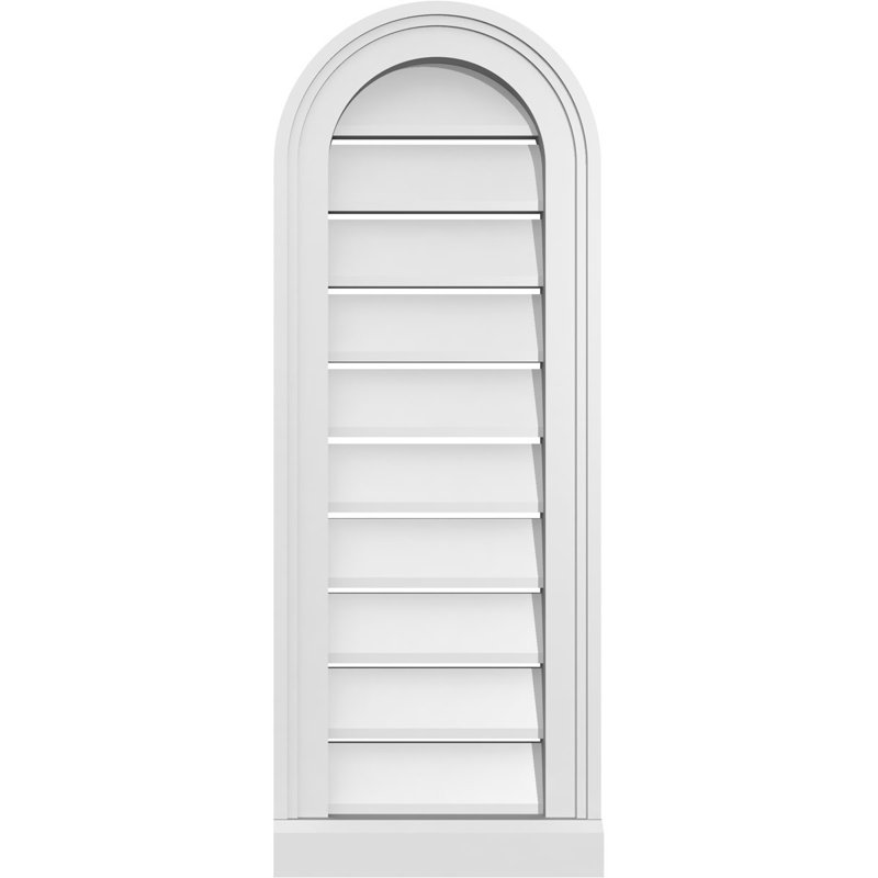 Round Top Surface Mount Signature Urethane Functional Gable Vent, Primed Tan, 32" H x 12" W x 2" D