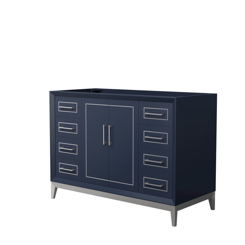 Base de meuble-lavabo simple 47,75 po Marlena seulement, Bleu foncé