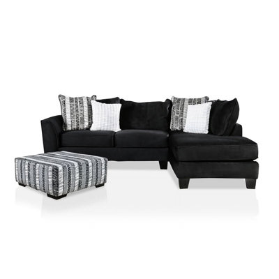 107.4" W Transitional Sectional, Black