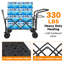 Chariot pliable avec chariot de 140 L pliable avec auvent amovible, chariot pliant avec roues pour tout terrain avec frein, chariot pliable avec sac isotherme, pour le camping