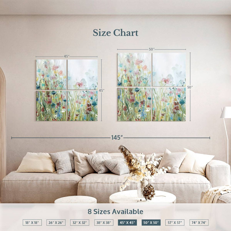Champ de fleurs sauvages I, H 45 po x l 45 po