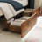 Brown And Gray California King Size Bed, 4 Drawers, Charging Headboard, Stable And Quiet, Spring-free, Easy To Install.