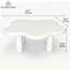 Table basse de 40 pouces en forme de nuage avec 4 pieds de table ronds, convient aux salons, blanc-129016704