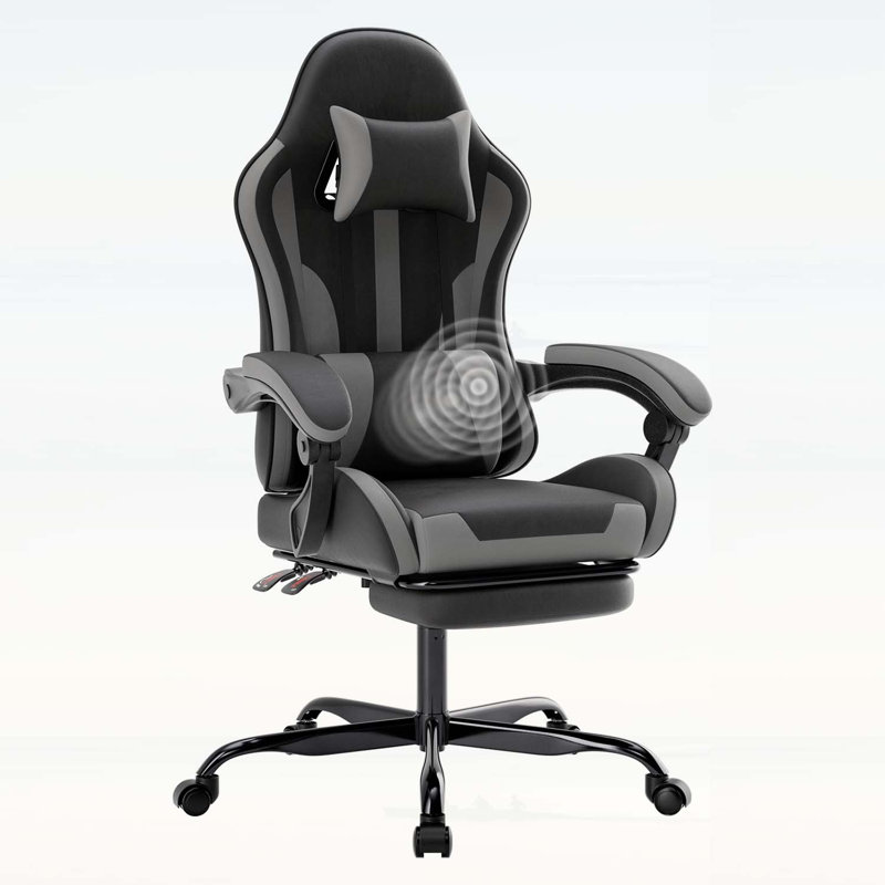 Chaise de jeu ergonomique avec repose-pieds et soutien lombaire, siège pivotant réglable en hauteur pour une utilisation au bureau ou à la maison