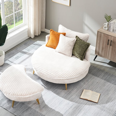 65,5 pouces de long velours côtelé avec 2 sièges et 3 coussins pour la chambre à coucher, salon - jaune beige moderne 65 "Housse jaune, sièges, chambre, bureau, vestibule