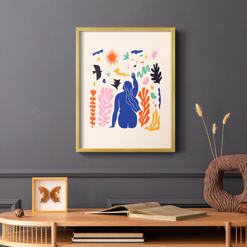 Matisse CDXLVI, reproduction encadrée - bois massif, Cadre doré simple, H 20 po x l 16 po