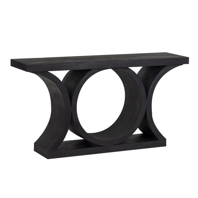 Solid Mango Wood Console Table, Black