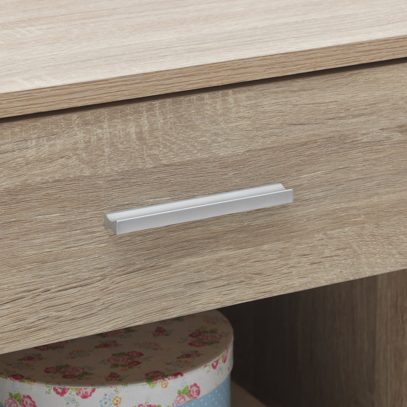 Willette 45cm W Particle Board / Chipboard Bedside Table, Sonoma Oak
