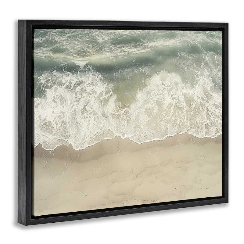 Art mural sur toile flottante, vagues aériennes, H 17 po x l 21 po, Cadre flottant noir de jais