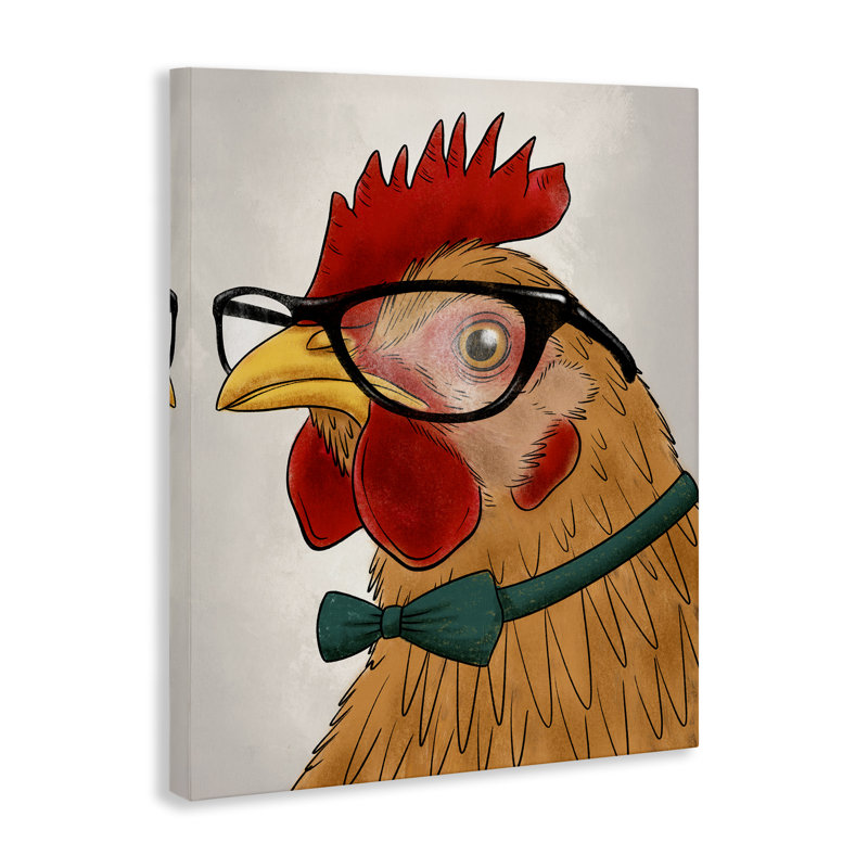 «Funny Hipster Rooster», conception par Marcus Prime, H 20 po x l 16 po