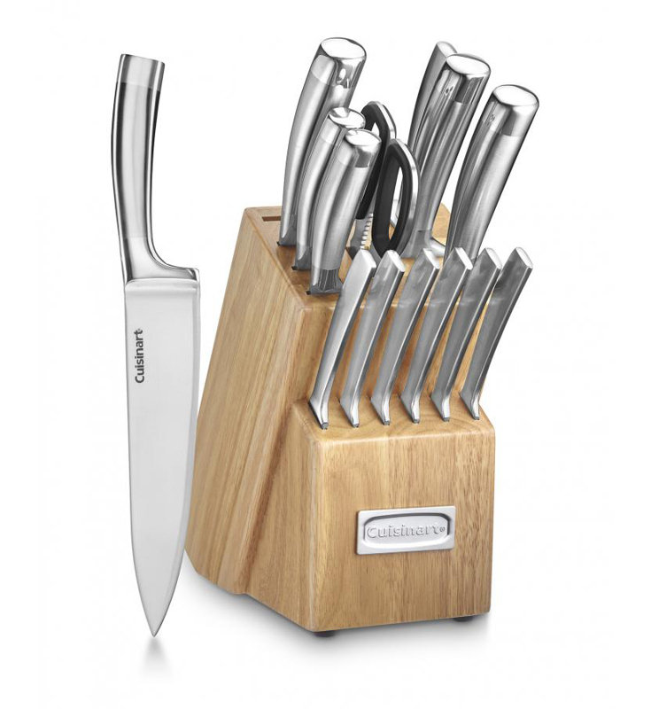Cuisinart Professional Series 15 Piece Knife Block Set with Steel Blades for Precise Cutting, Lightweight, Durable & Dishwasher Safe