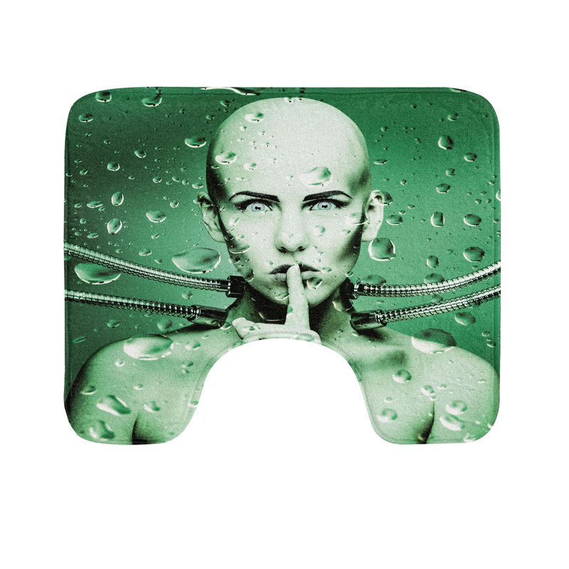 Tapis de salle de bain en forme de U Futuristic 20 po Green Green