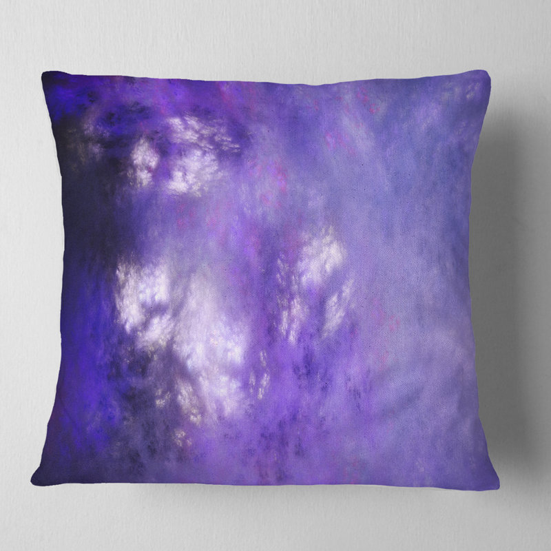 Ciel avec étoiles - coussin abstrait imprimé, 18 po x 18 po, Mauve vif, Coussin décoratif