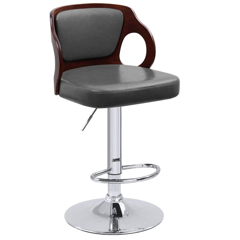 Tabouret pivotant en cuir synthétique à 360 ° Hartung, Gris, 1
