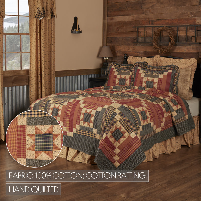 Maisie Twin Black and Tan Reversible Cotton Quilt
