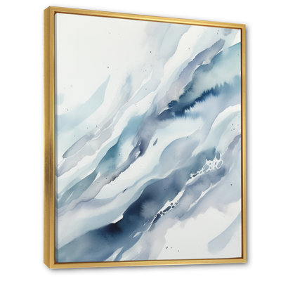 «Blue Whirlwind II - Abstract Shapes», reproduction sur toile encadrée