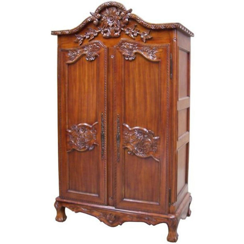 2 Door Wood Wardrobe, Wax