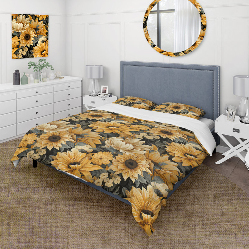 Ensemble de housse de couette Rustic Yellow, Housse de couette pour très grand lit et 2 très