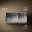 Strive® 32 In. Undermount Double-Bowl Workstation Kitchen Sink