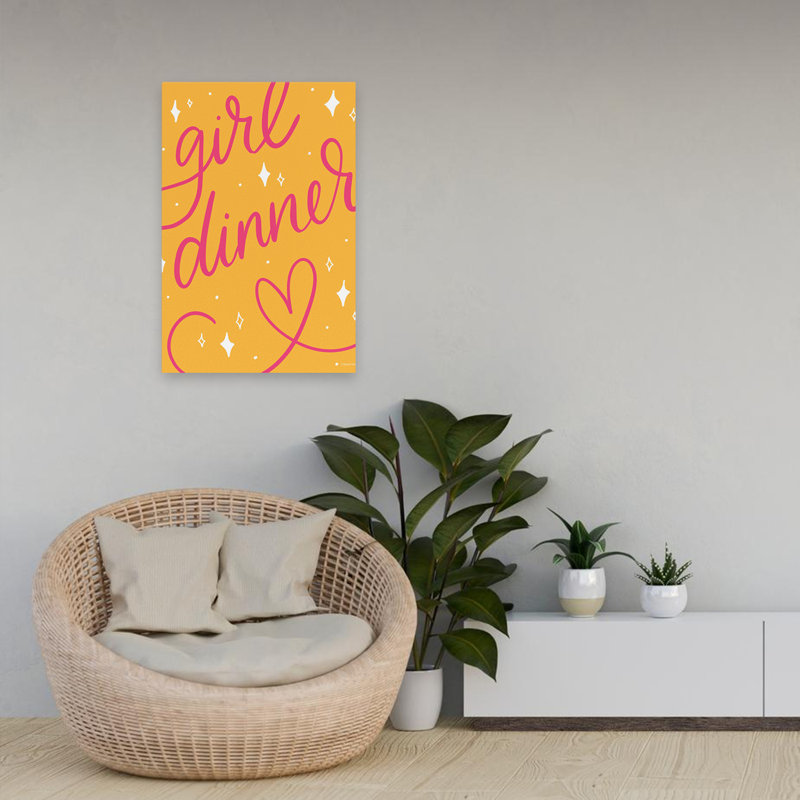 Girl Dinner - Contemporary Modern Farmhouse Bright, H 24 po x l 16 po