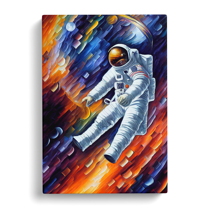 Floating Astronaut No.2 - Wrapped Canvas, 50cm H x 35cm W x 3cm D