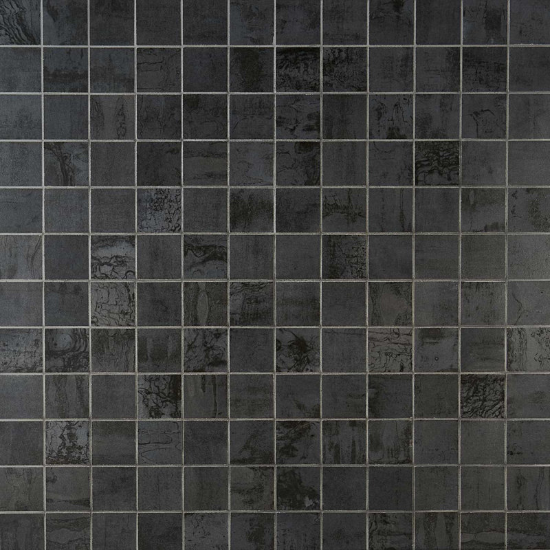 Angela Harris Inspira 2X2 Matte Porcelain Mosaic Tile, Dark Gray