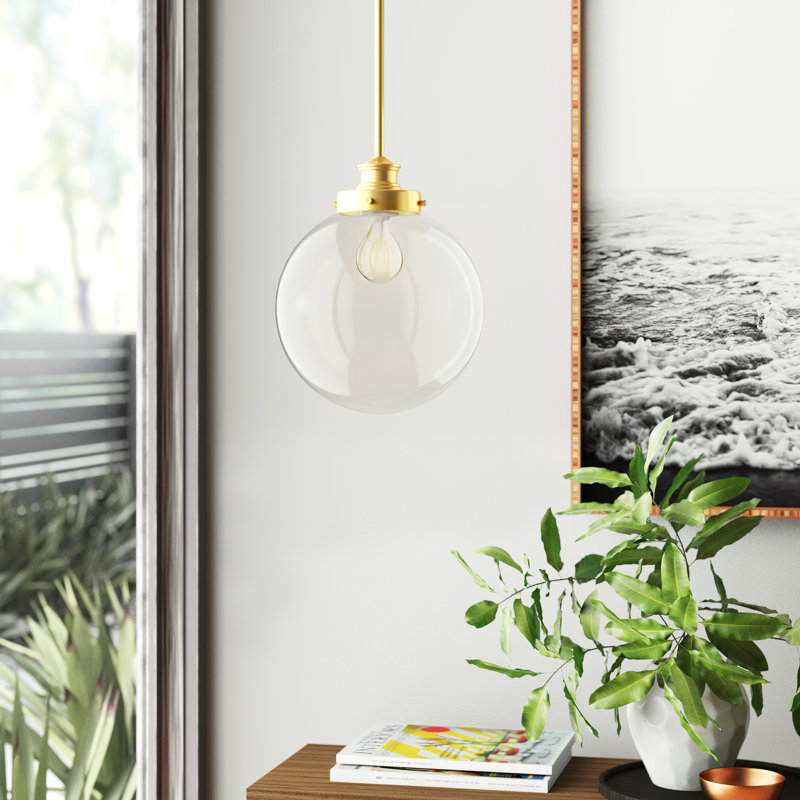 Westland 1 - Light Single Pendant, Natural Brass, 12.75" H x 9.75" W x 9.75" D