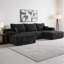 Modern Minimalist Cloud-Shaped U-Shaped Sofa, Soft Corduroy, Skin-Friendly And Breathable, Deep Seat For Comfortable Reclining, Comes With A Footstool.
