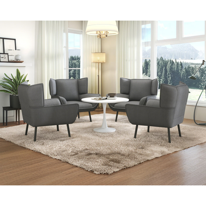 Bentyn 31.2'' Corduroy Sofa, Gray