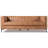 Modern Sofa Cognac PU Leather Sofa 84"