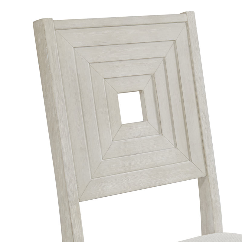 Ensemble de salle à manger Rhiannon 5 pièces, hauteur du comptoir, couleur blanc antique - Table et quatre chaises