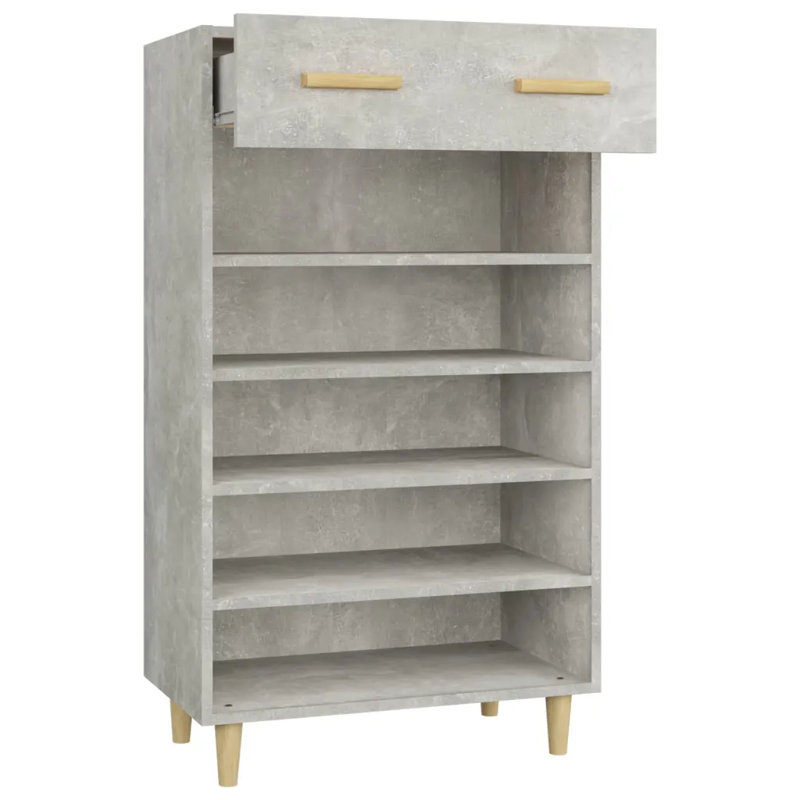 10 Pair Shoe Storage Cabinet, Concrete Grey
