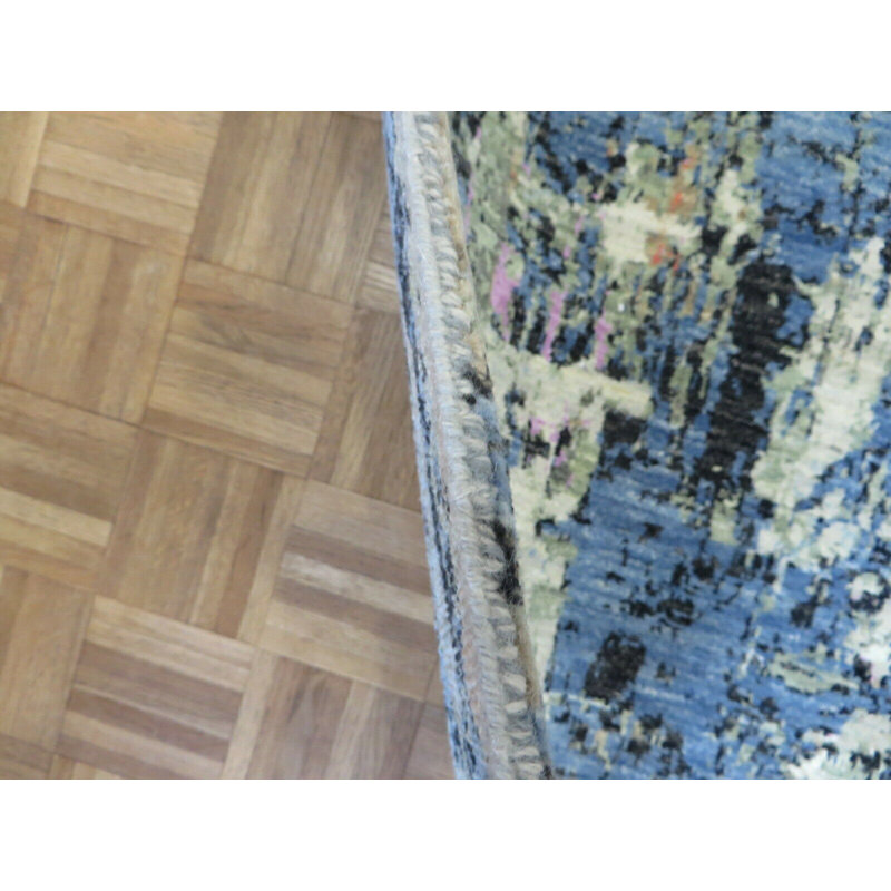 Tapis oriental moderne multicolore 9 x 12 noué à la main avec soie CB75D10ED5BC412AA9836D521E55C6D1