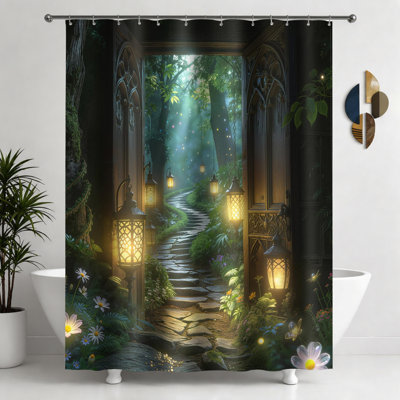 Shower Curtains with Hooks Included