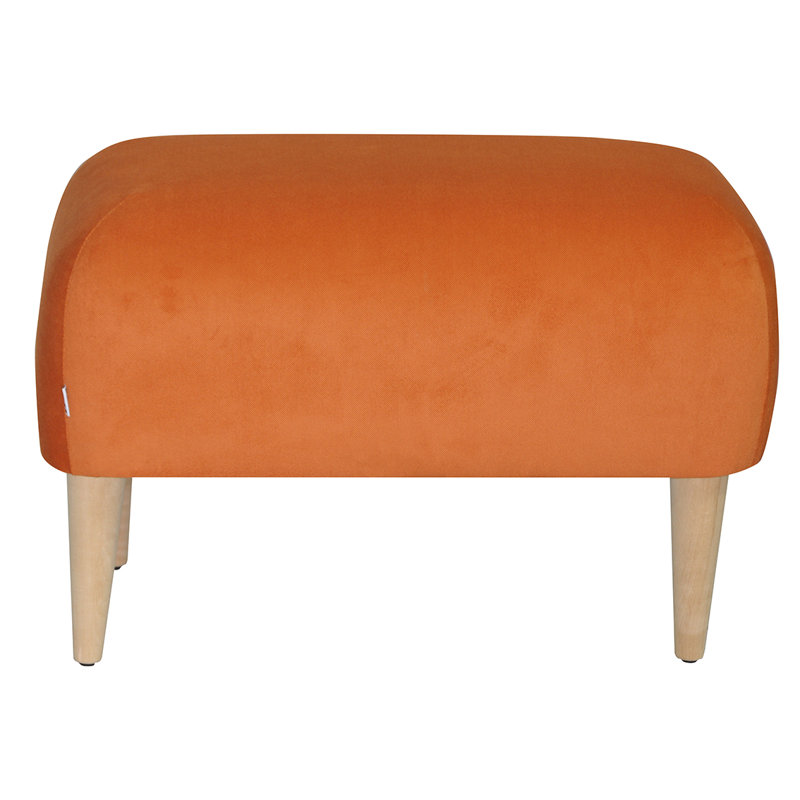 Jupi 60cm Wide Rectangle Footstool Ottoman, Orange