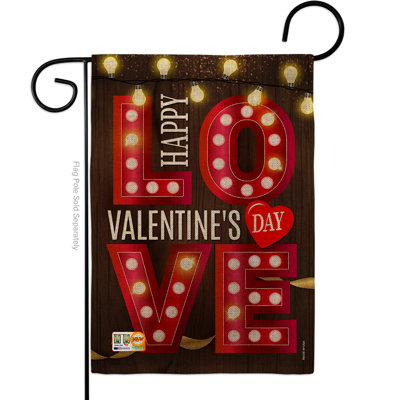 Double Sided 18.5 in. H x 13 in. W Burlap Valentine's Day Garden flag