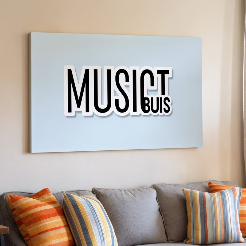 Toile, "Design A Minimalist Design", avec une typographie audacieuse, art mural sur fond clair, H 11 po x l 14 po