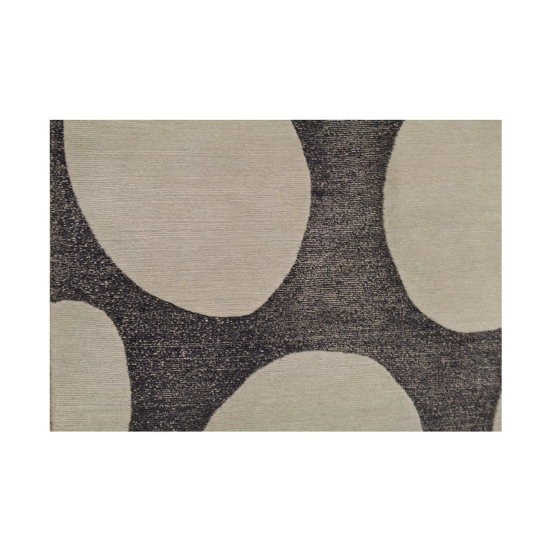 Tapis gris et blanc noué à la main de haute qualité