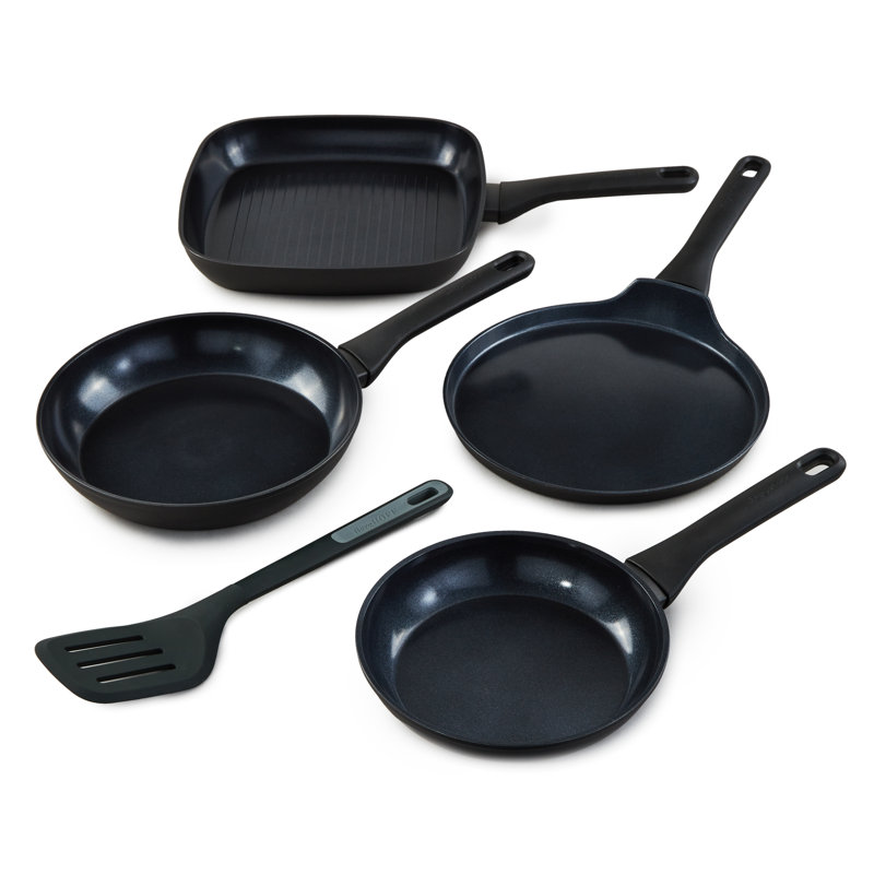 Ensemble de casseroles spéciales antiadhésives avec retourneur 5 pièces BergHOFF DiNA Helix, aluminium recyclé