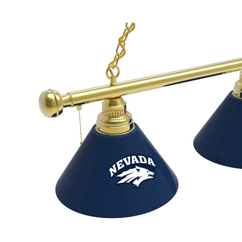3 - Light Pool Table Lights Pendant, Brass, Nevada Wolf Pack
